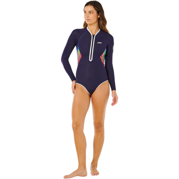 2026 Rip Curl Mulher G-Bomb 1.5mm Front Zip Fato De Neopreno De Primavera 13PWSP - Dark Navy
